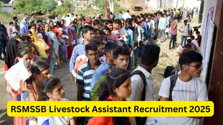 RSMSSB Livestock Assistant Recruitment 2025